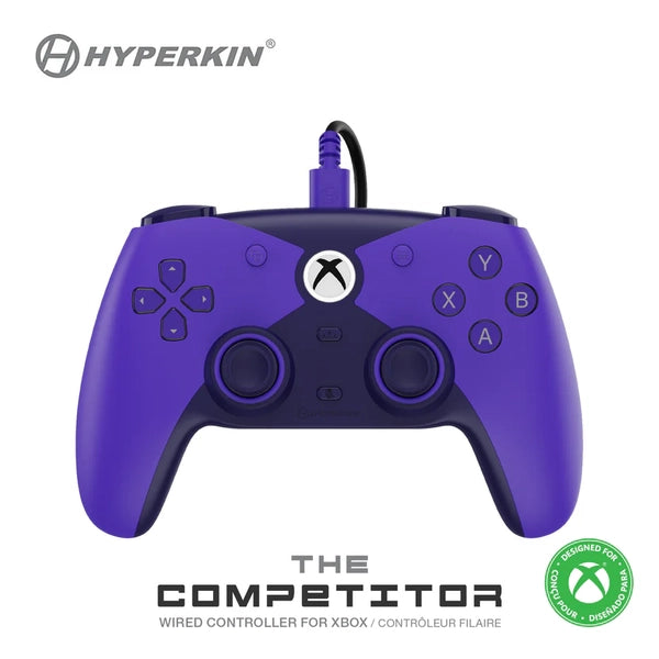 XSX XB1 PC Controller (3rd) - Wired - Hyperkin - Competitor - purple - NEW