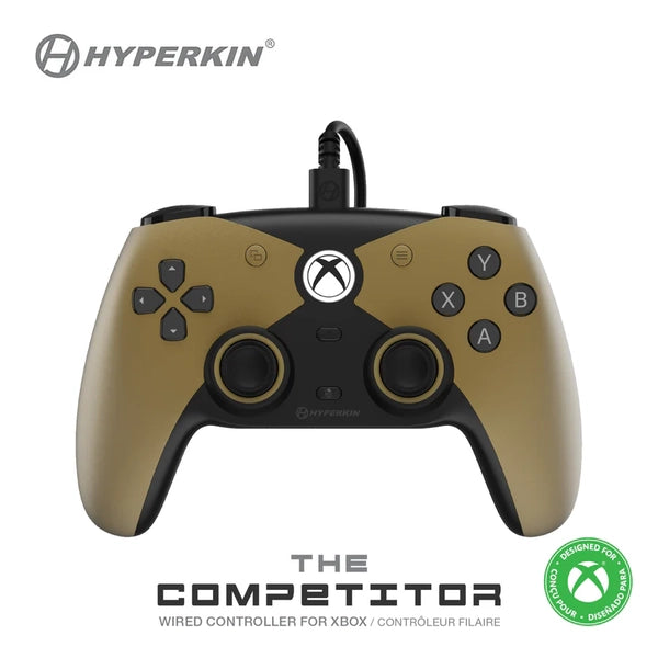 XSX XB1 PC Controller (3rd) - Wired - Hyperkin - Competitor - gold - NEW