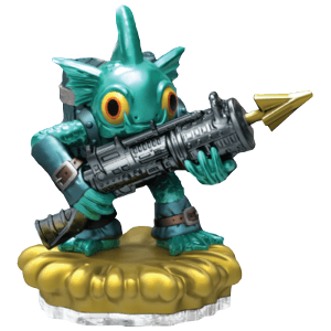 Skylanders - Eon's Elite - Figure - Clear Base - Water - Elite Gill Grunt - Fish Man with Harpoon Gun - USED