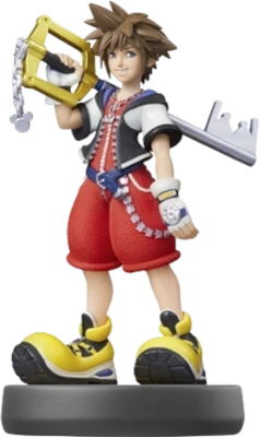 Amiibo - Gold Smash Base - Sora - Kingdom Hearts - Spiky-Haired Boy with Keyblade and Clown Shoes - USED