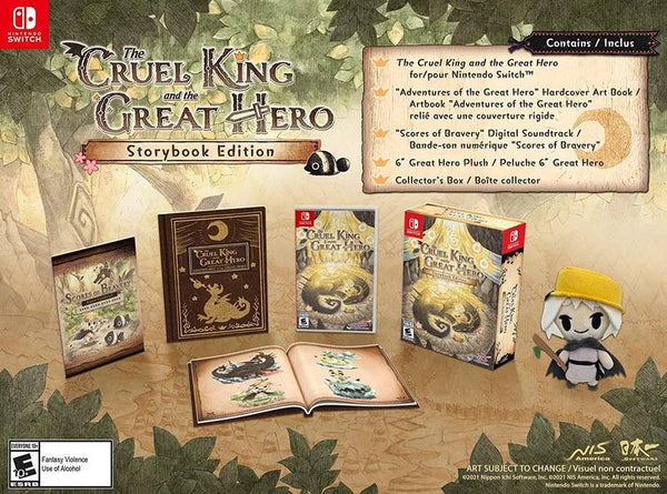 NS Cruel King and the Great Hero - Storybook Edition - Big Box, Game, Art Book, 6in Plush and Digital Soundtrack - DLC MAY NOT BE INCLUDED
