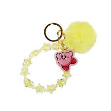 Keychain - Nintendo - Kirby - Multi Charm Yellow Beads Pom pom Keychain - NEW