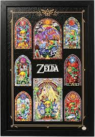 Gamer Gear - FRAMED ART - 11x17 - NINTENDO - Zelda - Stained Glass