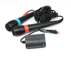 PS2 PS3 SingStar Wired Microphones - Set of 2 - With Adapter - USED