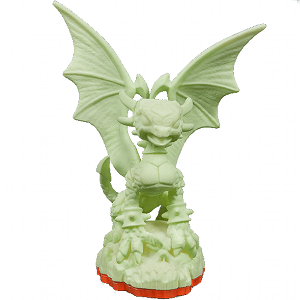 Skylanders - Giants - Figure - Orange Base - Undead - Glow-in-the-Dark Cynder - Glow-in-the-Dark Dragon on Skull with Spread Wings - 85000888 - USED