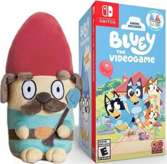 NS Bluey - The Videogame - Gnome Bundle - Complete in Box with Game and Gnome Plush - NEW/SEALED