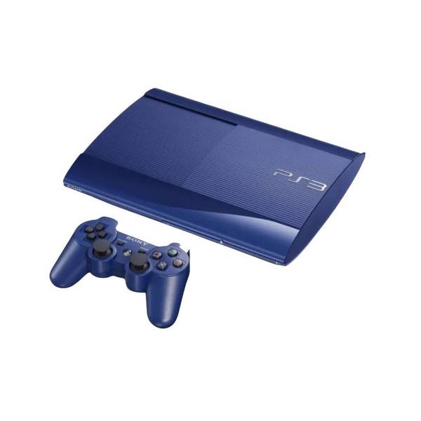 PS3 F - PlayStation 3 - System HW - Super Slim - 250 GB - 2012 - No PS2 - Azurite Blue - USED