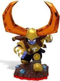 Skylanders - Trap Team - Figure - Red Base - Earth - Nitro Head Rush - Blue Elven Viking with Horns - 87165888 - USED