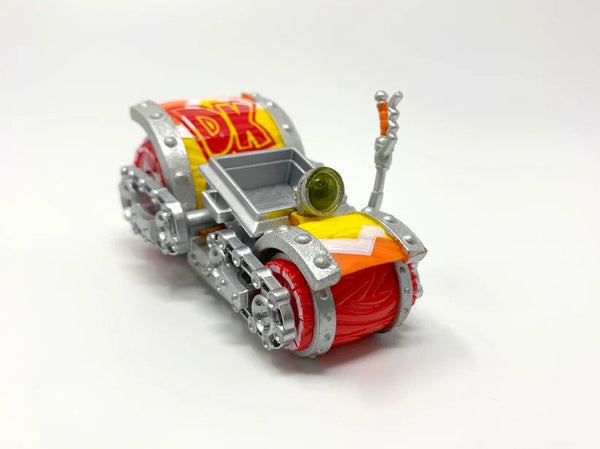 Skylanders - Superchargers - Vehicle - Ground - Tech - Barrel Blaster - DK's Yellow and Silver Mine Cart Motorcycle with Barrel Wheels - 87572888 - USED