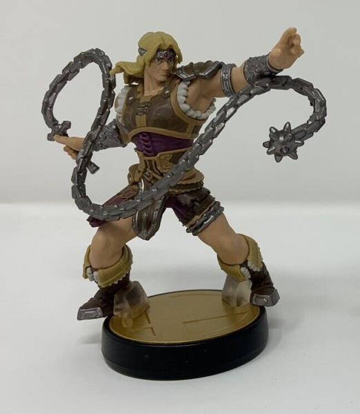 Amiibo - Gold Smash Base - Simon Belmont - Castlevania - Blonde Vampire hunter dressed in brown  - USED