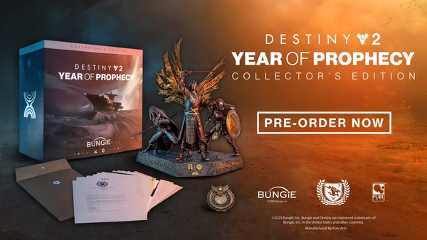 Destiny 2 - Year of Prophecy - Collector's Edition - No Game Code - Complete in Box with Statue, Manila Envelope with Classified Contents, and Metal Badge - DLC MAY NOT BE INCLUDED
