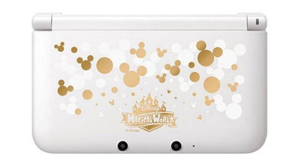 3DS 3DSXL Nintendo 3DS XL - System HW - Disney Magical World Edition - White w/ Gold Mickey Mouse Heads - USED
