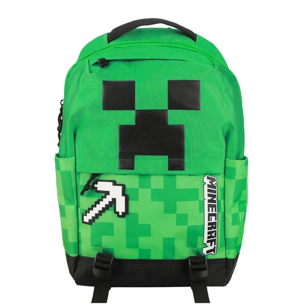 Gamer Bags - Backpack - Minecraft - Creeper & Pick Axe Backpack - GREEN - NEW