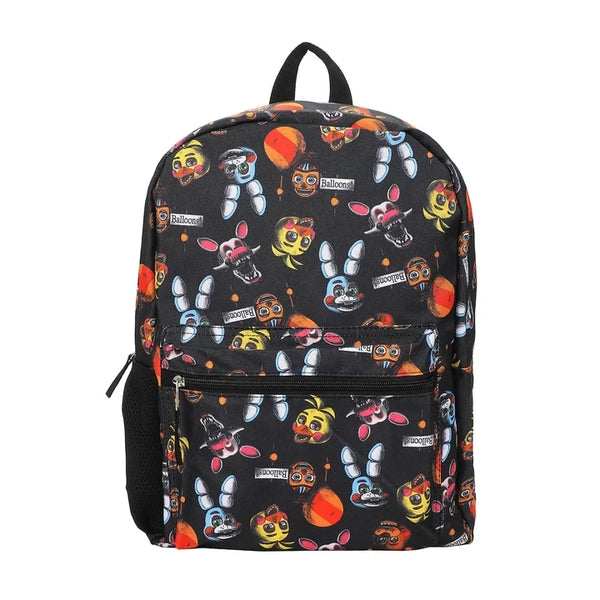 Gamer Bags - Backpack - Five Nights at Freddys FNAF - Characters All over backpack - Black - NEW