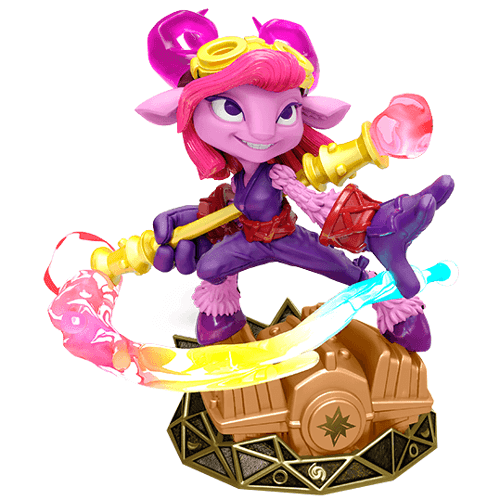 Skylanders - SuperChargers - Figure - Engine Base - Magic - Splat - Pink Faun with Double-Sided Brush Staff - 87533888 - USED