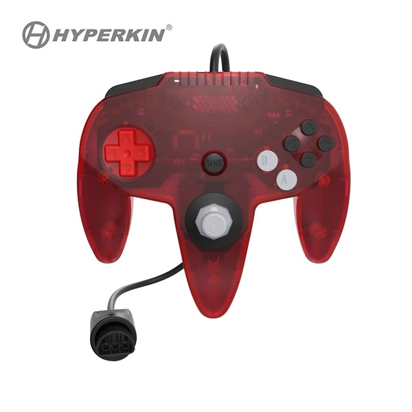 N64 Controller (3rd) Captain+ Premium Controller – Special Edition - works on original N64 & Modretro M64 consoles - Hall Effect Stick 64 - RUBY Clear Translucent Red - NEW