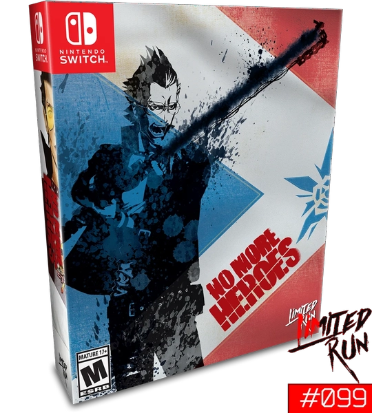NS No More Heroes - Limited Run #99 - Collector's Edition - Complete in Box with Game, Soundtrack, Poster, Art Book, and Steelbook