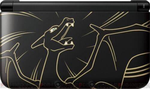 3DS 3DSXL Nintendo 3DS LL System - HW - Pokémon Center Lizardon/Charizard Edition - Black & Gold - JAPANESE IMPORT - USED
