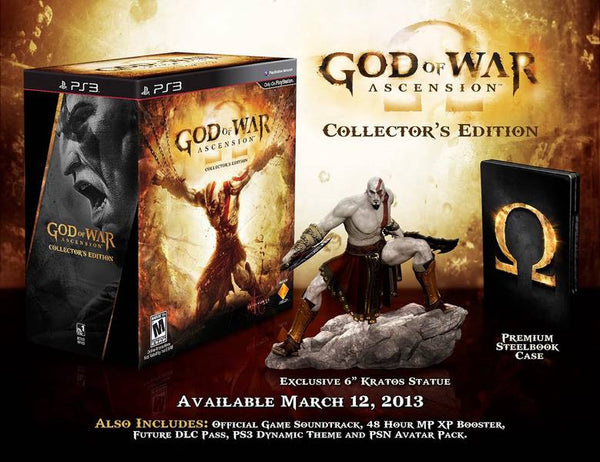 PS3 God of War - Ascension - Collector's Edition - Complete with Big Box, Steelbook, Game and 8" Kratos Statue - DLC MAY NOT BE INCLUDED