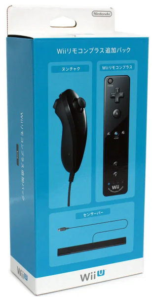 Wii Remote Plus + Nunchuk + Sensor Bar - Black - NEW - JAPANESE IMPORT