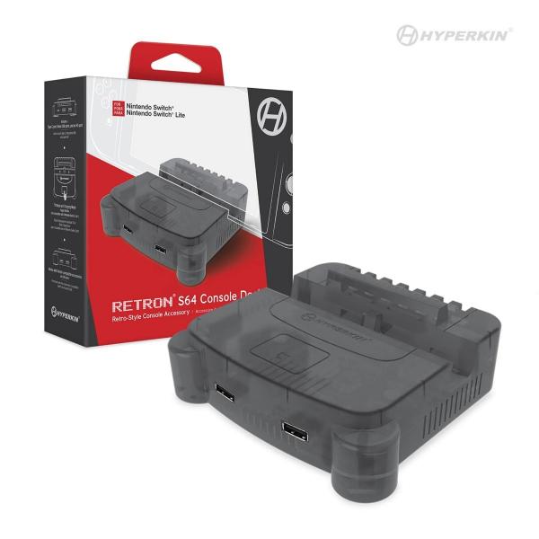 NS Retron S64 Console Dock for Nintendo Switch - (3rd) - Hyperkin - Smoke Gray Black - NEW