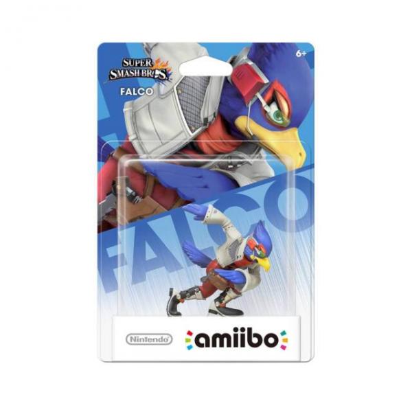 Amiibo - Gold Smash Base - Falco - Star Fox - Blue bird guy with black and white boots and a white jacket about to sprint - NEW