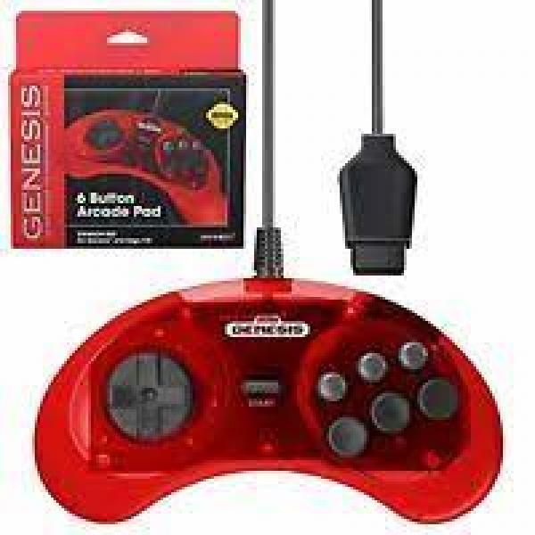 SG controller (1st) 6b - Sega RetroBit - RED - NEW