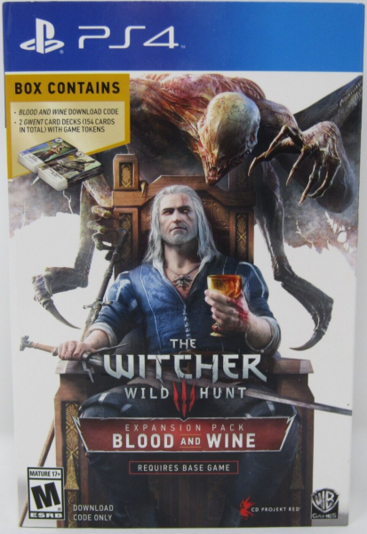 PS4 Witcher III 3 - Wild Hunt - Blood and Wine Expansion Pack - Includes Limited Edition Gwent Set - DLC MAY NOT BE INCLUDED