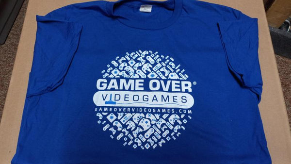 Game Tshirt - GAME OVER - logo with ball of controllers - 2024 - (Blue) - ADULT – LARGE