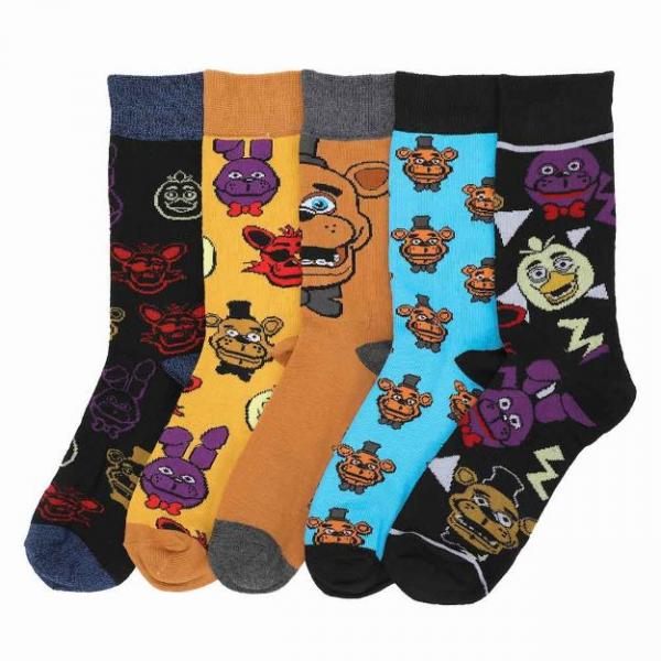 Gamer Gear - Five Nights at Freddys FNAF - CREW socks - Pack of 5