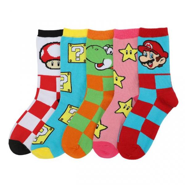 Gamer Gear - Nintendo - Super Mario - Character ICON socks - CREW socks - 5 Pack