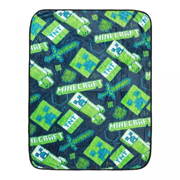 Gamer Gear - Plush Throw Blanket - 45in x 60in - Minecraft - Creeper - NEW