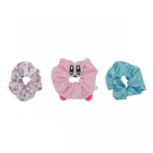 Gamer Hat - HAIR SCRUNCHIES - Nintendo - Kirby - 3D plush - 3 pack - NEW