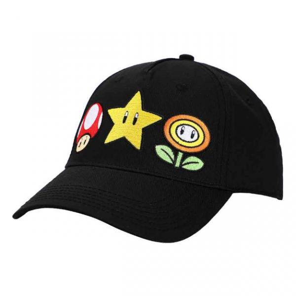 Gamer Hat - Nintendo - Mario - Icons embroidered snapback - black
