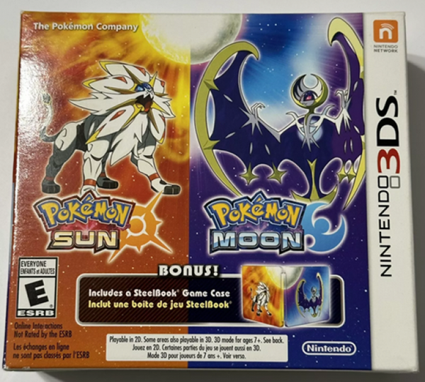 3DS Pokemon - Sun and Moon Dual Pack - 2 Games - Steelbook Edition - Includes Outer Box - Complete in Box - NEW AND SEALED