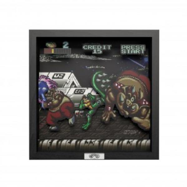 Gamer Gear - FRAMED ART - 9x9 in - Pixel Frames - Shadow Box Art - Battletoads - Big Bad Boot - NEW