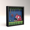 Gamer Gear - FRAMED ART - 9x9 in - Pixel Frames - Shadow Box Art - Mega Man - Lantern Fish - NEW