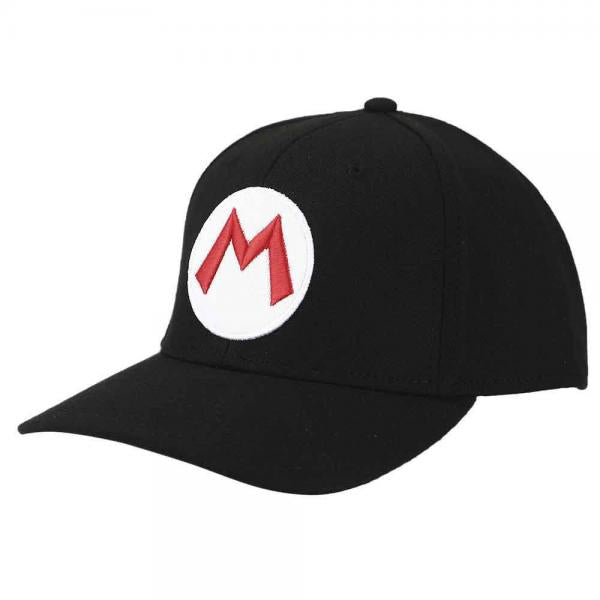 Gamer Hat - Nintendo - Mario - pre curved bill snapback - M logo - Black - NEW