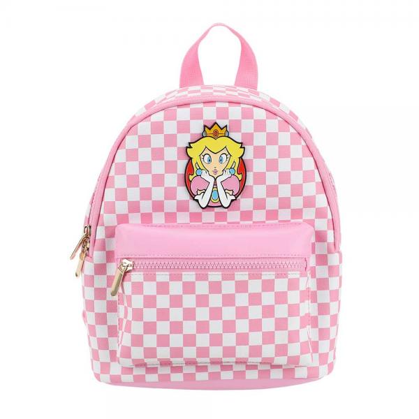 Gamer Bags - Backpack - Nintendo - Super Mario - Princess Peach - MINI Checkered backpack - PINK - NEW