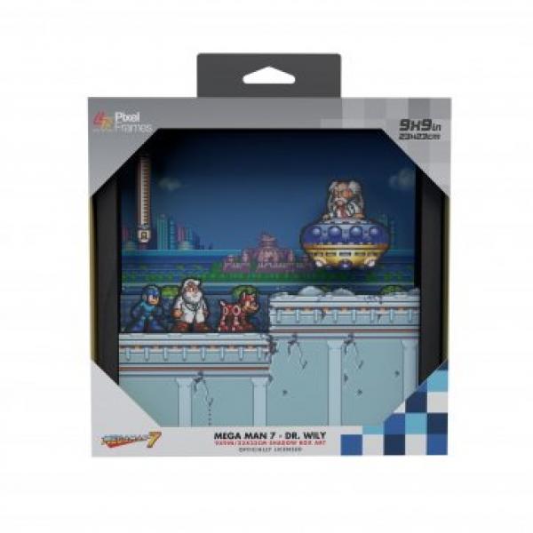 Gamer Gear - FRAMED ART - 9x9 in - Pixel Frames - Shadow Box Art - Mega Man 7 - Dr. Wily  - NEW