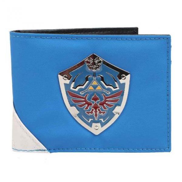 Gamer Wallet - Nintendo - Zelda - Metal Hyrule Crest - Blue - bifold wallet