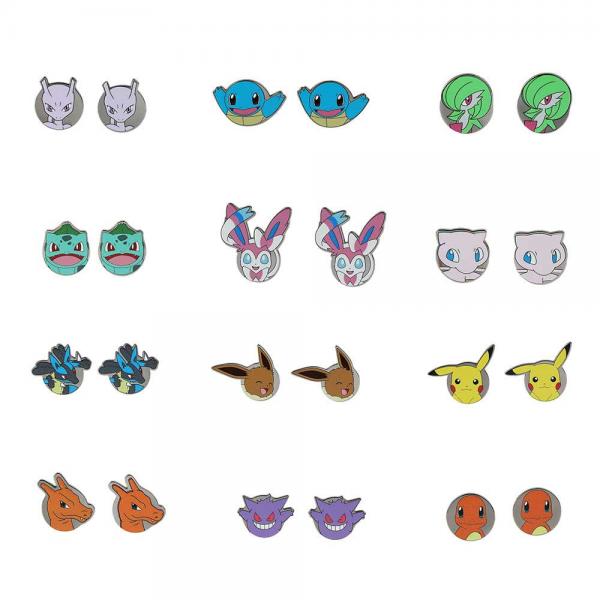 Gamer Gear - EARRINGS - Nintendo - Pokemon - Characters - 12 pack - NEW