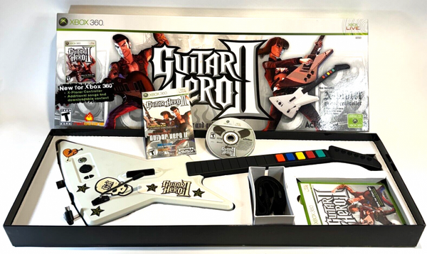 X360 Guitar Hero II 2 - Game and White Xplorer Guitar - Complete in Box
