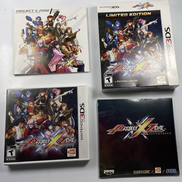 3DS Project X Zone - Limited Edition - Complete with Outer Box, Game, Soundtrack, Artbook and Poster