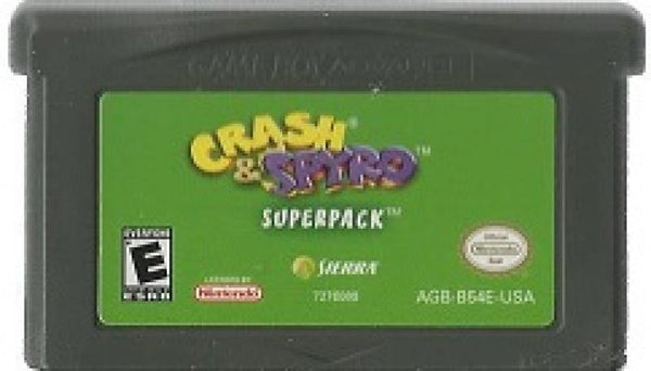 GBA Crash & Spyro - Superpack - 2 Games on 1 Cartridge - includes Spyro Orange and Crash Purple games - USED