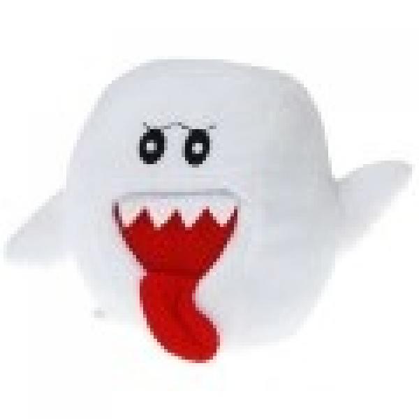 Plush - Nintendo - Super Mario - Boo Ghost - red tongue - 7 in
