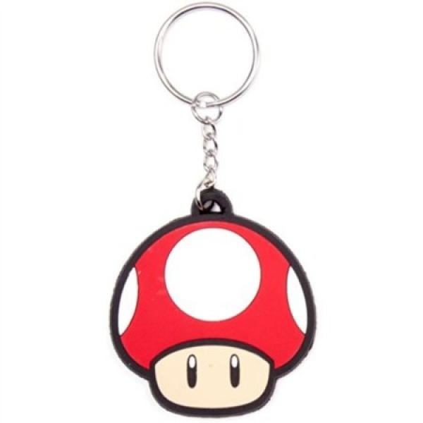 Keychain - Nintendo - Super Mario - Red Mushroom - rubber