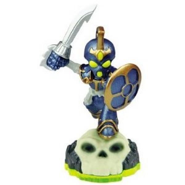Skylanders - Spyros Adventure - Figure - Green Base - Undead - Chop Chop - dark blue and gold armor holding shield and sword - USED