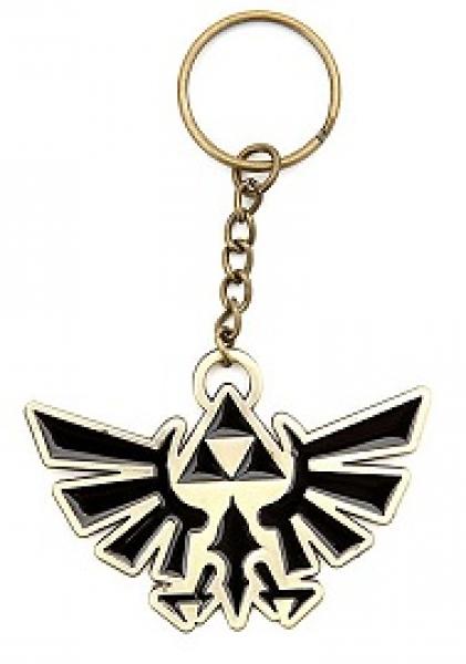 Keychain - Nintendo - Zelda - triforce logo - metal - black
