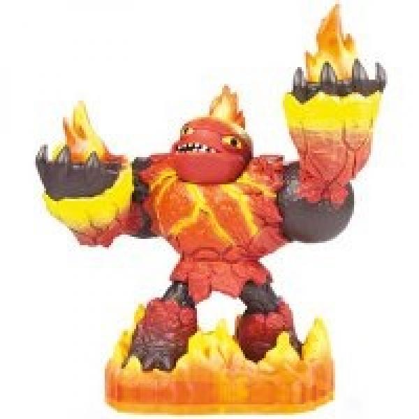 Skylanders - Giants - Figure - orange base - Fire - Hot Head - red lava magma man holding fire flame - USED